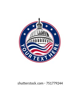 America Capitol Building Emblem Logo and Illustration