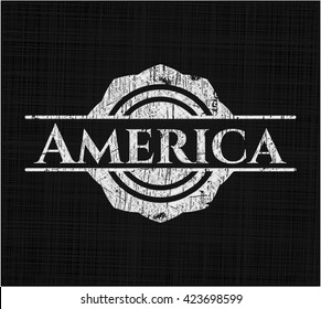 America chalkboard emblem written on a blackboard