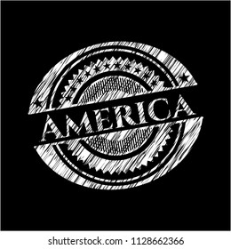 America with chalkboard texture