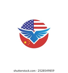 america and china flag logo