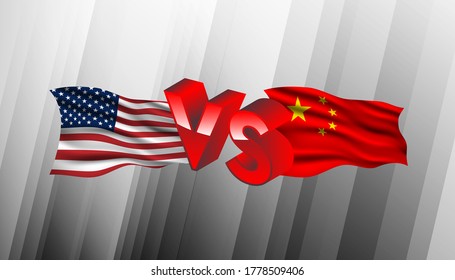 America and China trade war background template.