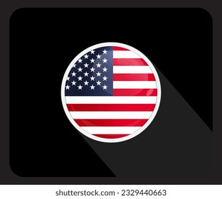 America Circle Glossy Pride Flag Icon
