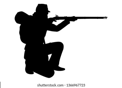 America civil war soldier silhouette vector
