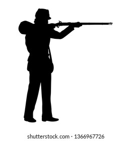 America Civil War Soldier Silhouette Vector