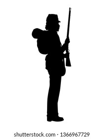 America civil war soldier silhouette vector