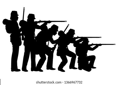 America Civil War Soldier Silhouette Vector