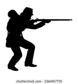 America Civil War Soldier Silhouette Vector