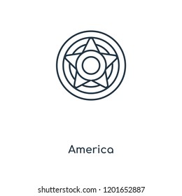 america concept line icon. Linear america concept outline symbol design. This simple element illustration can be used for web and mobile UI/UX.