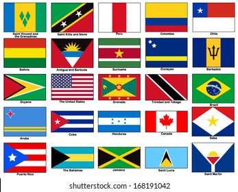 Set Flags World Sovereign States Vector Stock Vector (Royalty Free ...