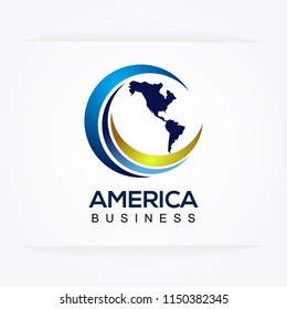 america continent logo design