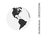 America Continent map. Earth Globe. World Map in circle. Globes web icon. Vector illustration