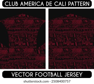 Projeto de camiseta do time de futebol América de cali, kit jersey oficial 2024