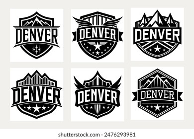 America Denver Skyline Silhouette Vector Graphic Illustrations Bundle