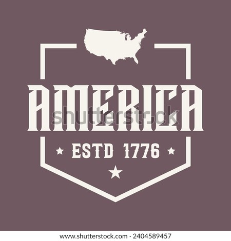 America design vector for t-shirt. America text with map on it	