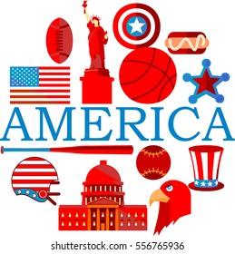 America Doodle Icon