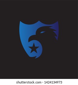 america eagle shield in black background logo icon vector template