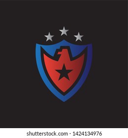 america eagle shield in black background logo icon vector template