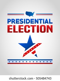 America Election with Star. Vector Illustration 