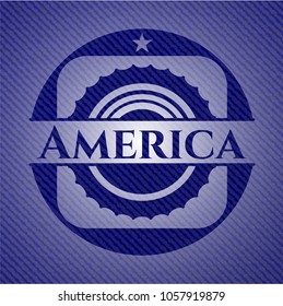 America emblem with jean background