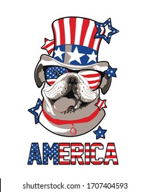 America English Bulldog Do...omens Usa Flag 