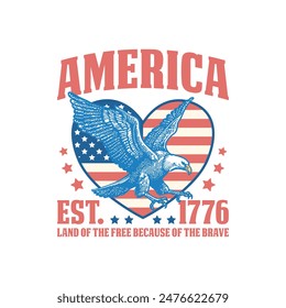 America Est. 1776 Land Of The Free Because Of The Brave EPS File