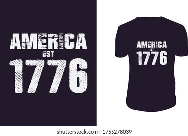 America est 1776 t shirt - 4th of July t shirts design, greeting cards, Vector graphic, typographic poster or t-shirt.