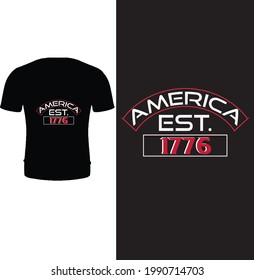 America EST. 1776 t shirt design template. Typography, vector, quote, 4th of July t shirt design.