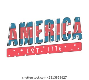 America est 1776, USA Independence Day, This Vintage patriotic design can be print on T-Shirt, Mug, sticker and so many apparel clothing Items. 