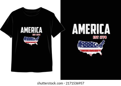 America EST 1776-4th of July  T-shirt Design Vector. 4th of July Vector Graphic. 4th of July Typography illustration.