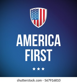 America First Banner With USA Flag