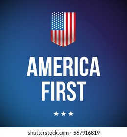 America First Banner With USA Flag