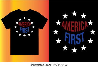 America first- t-shirt design vector