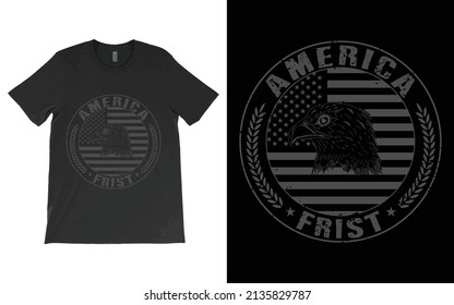 America First T-Shirt Vector, American Pride, Patriot Party Tee, Keep America Great, Gift for Military, 1777, USA. svg
