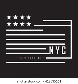 America flag black typography, t-shirt graphics, vectors, NYC
