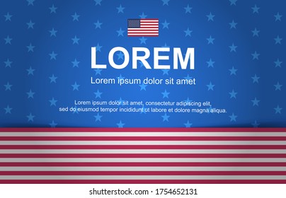 America flag. Flags of the USA. United States of America signage background. Symbol for Independence Day. vector illustration