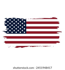 America Flag Grunge Vintage USA Flag Illustration