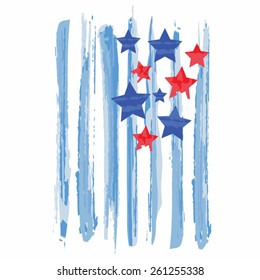 America flag illustration, typography, t-shirt graphics, vectors