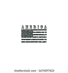 America Flag Logo Design Vector
