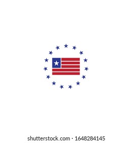 America Flag logo template icon design