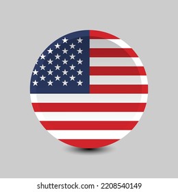 Indicador América en el botón Ilustración 3D Archivo vector