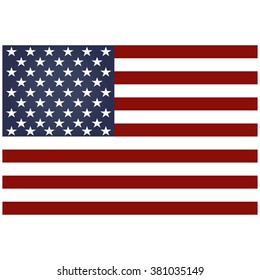 America flag on a white  background