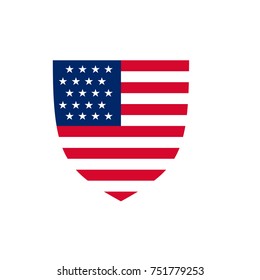 America Flag Shield Illustration