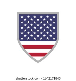 America Flag Shield Vector With Original Color of USA National Flag