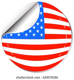 America flag in sticker design illustration