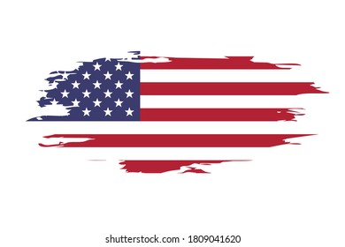 america flag style brush vector