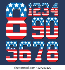 America flag typography, t-shirt graphics, vector