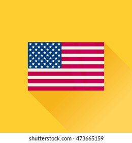 America flag vector, american icon, flat design