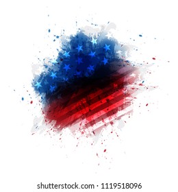 America Flag watercolor