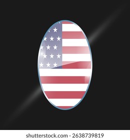 America flags design vector illustration graphic of glossy buttons with identification pin vector illustration	