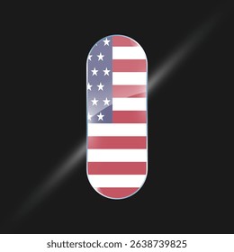 America flags design vector illustration graphic of glossy buttons with identification pin vector illustration	